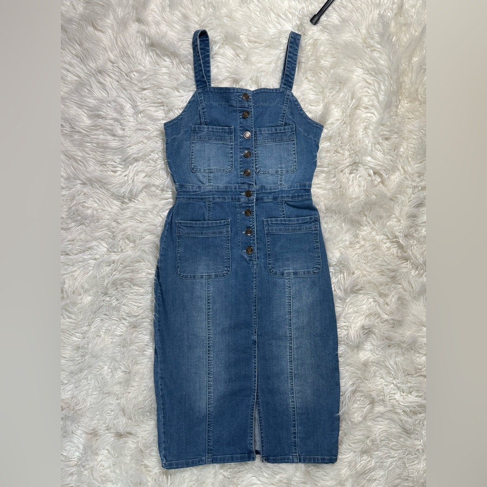 Denim Button-Front Women's Jeans Dress
